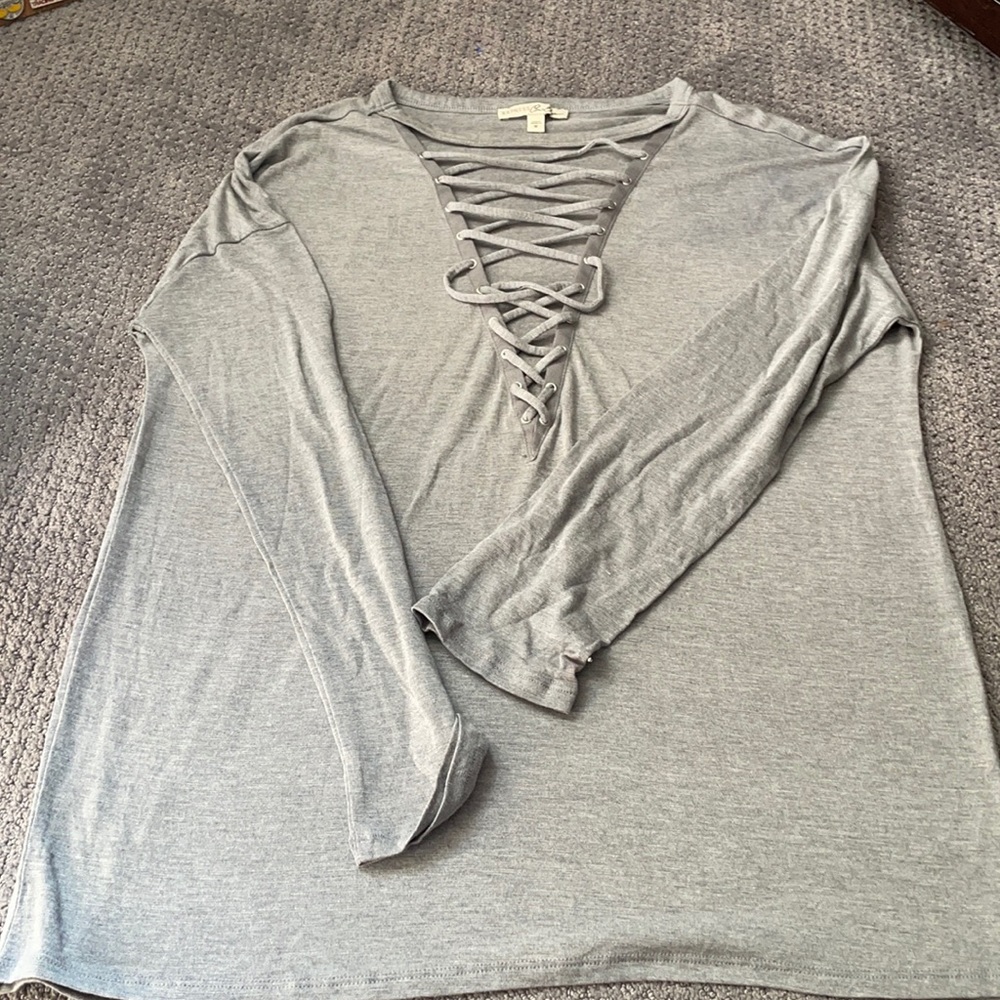 Laced up front long sleeve
